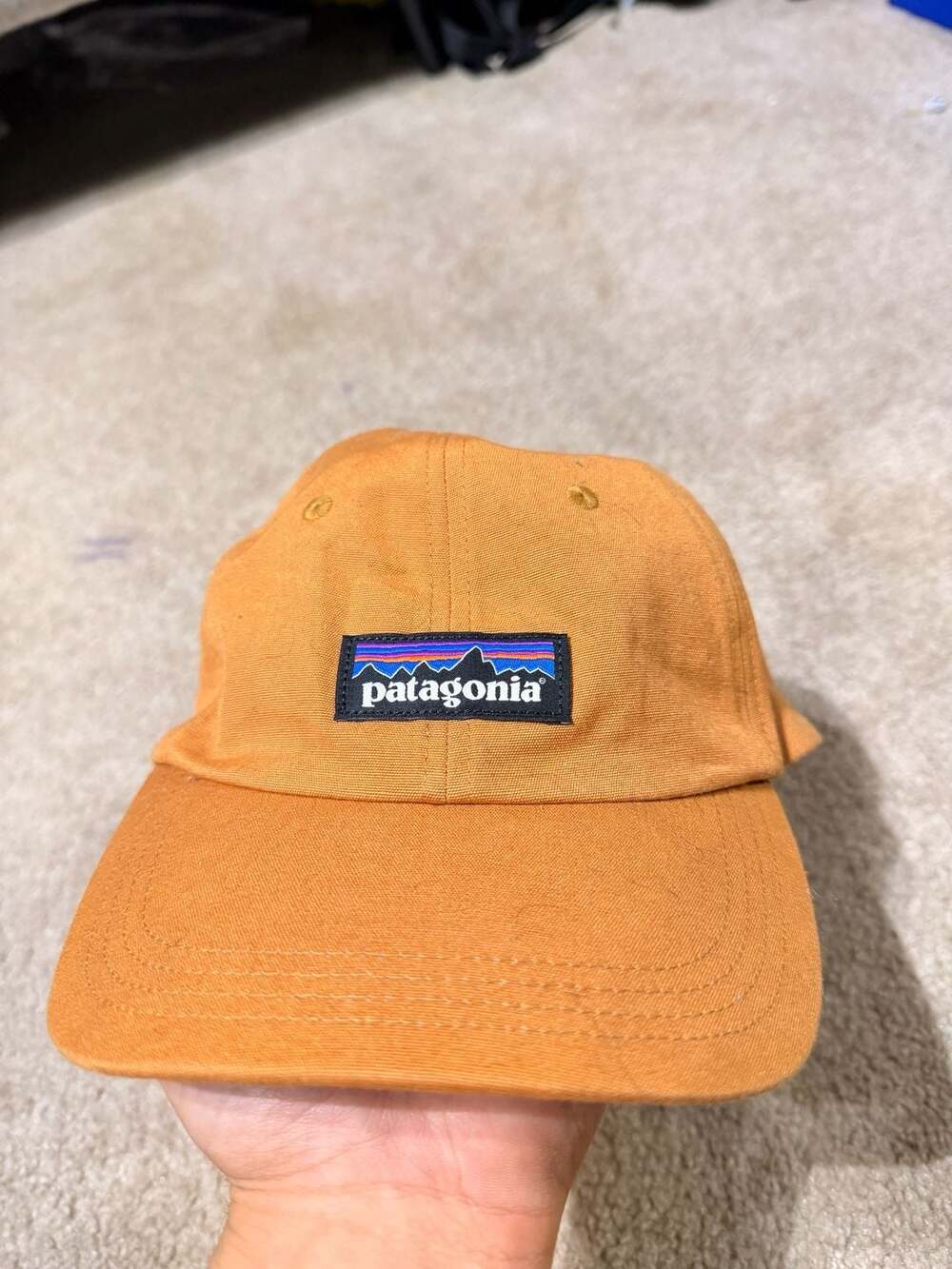 Patagonia P-6 Label Trad Cap Orange Organic Cotton Baseball Hat